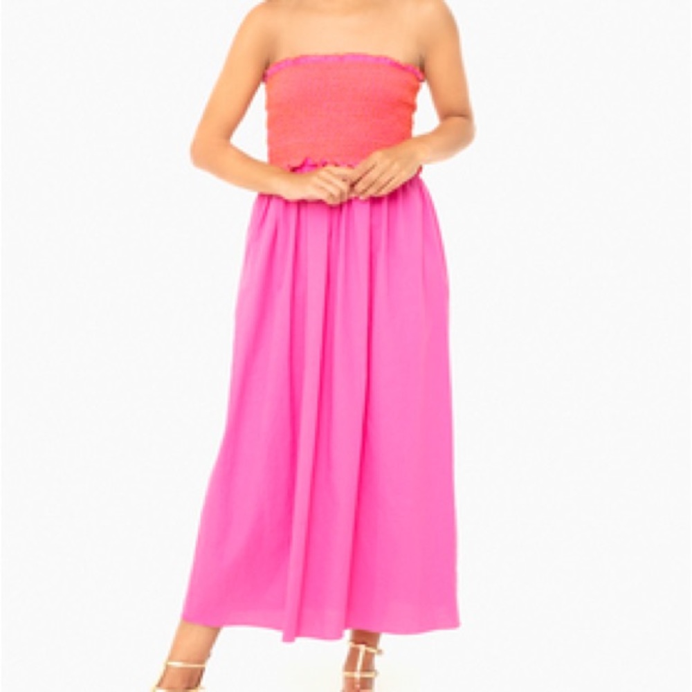 fuchsia Strapless Jessie Dress - Pomander Place Tuckernuck